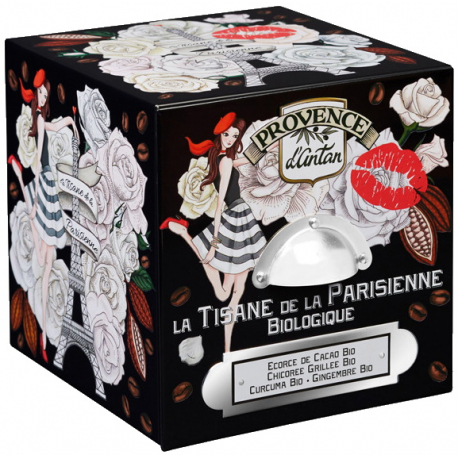 Tisane de la parisienne biologique boite métal 24 sachets Provence Antan tonique énergisante sensuelle Bio santé sénior