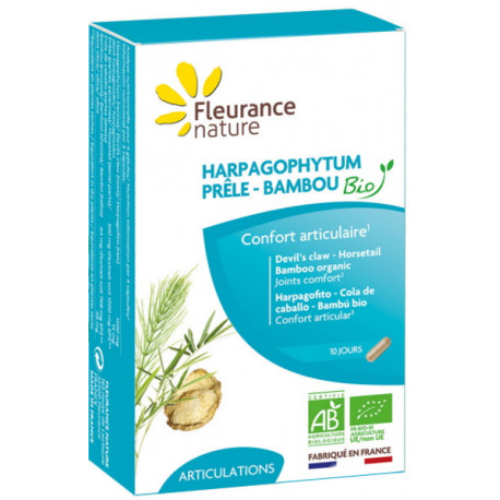 Harpagophytum Prêle Bambou Bio 40 gélules Fleurance Nature aide articulaire Bio santé sénior