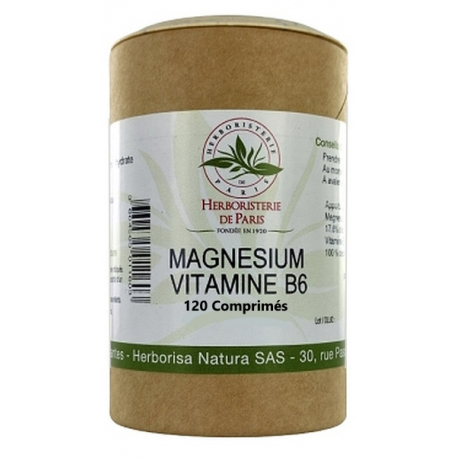 Magnésium Vitamine B6 200 gélules Herboristerie de Paris lactate de magnésium mineraux bio santé sénior