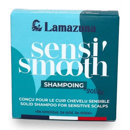 Shampoing solide Sensi Smooth cuir chevelu sensible 70ml Lamazuna huile de chaulmoogra argile Bio santé sénior