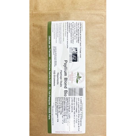 Psyllium blond Ispaghul bio 150 gr Herboristerie de Paris psyllium indien transit digestif Bio santé sénior