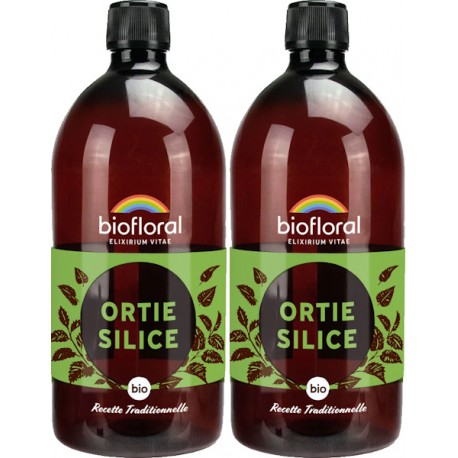Duopack Ortie Silice en solution buvable 2x1L Biofloral silicium organique biodisponible Bio sante senior