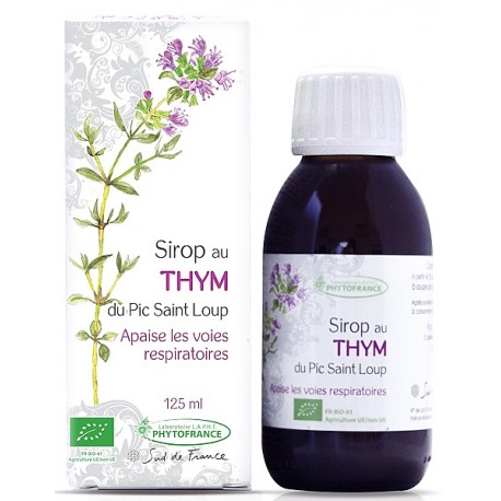 Sirop de Thym Bio 125 ml Phytofrance défenses immunitaires et respiration Bio santé sénior