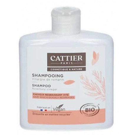 Shampoing vinaigre de romarin cheveux regraissant vite 250ml Cattier cheveux gras et ternes Bio santé sénior