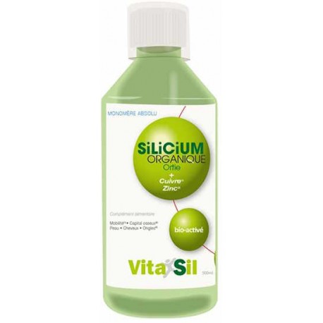 Silicium Organique bio activé 500ml Vitasil silicium ortie zinc cuivre Bio santé sénior