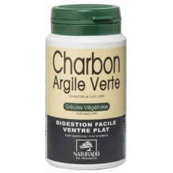 Charbon Argile Verte 120 gélules végétales Naturado Digestion facile Ventre plat Bio santé sénior