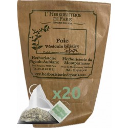 Tisane Foie Vésicule Biliaire 20 infusettes concentrées de 2gr Herboristerie de Paris infusion foie  Bio santé sénior