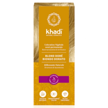 Coloration végétale Blond Doré 100 gr Khadi reflets dorés fugaces et futiles Bio sante senior