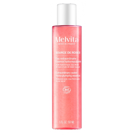Essence hydra repulpante Source de roses 150ml Melvita Eau Extraordinaire de Rose booste l'hydratation Bio santé sénior
