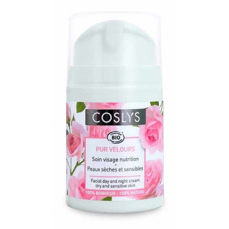 Soin Visage Nutrition Pur velours 50 ml Coslys peaux sèches et sensibles Totum de Rose Bio santé sénior