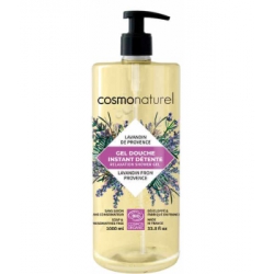 Gel douche Instant Détente bio Lavandin de Provence 1 litre Cosmo Naturel Bain Lavandin romarin aloe Bio santé sénior