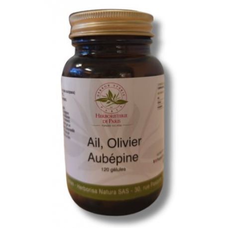 Ail Olivier Aubépine 120 gélules Herboristerie de Paris Bio sante senior métabolisme lipidique maintien du cholestérol