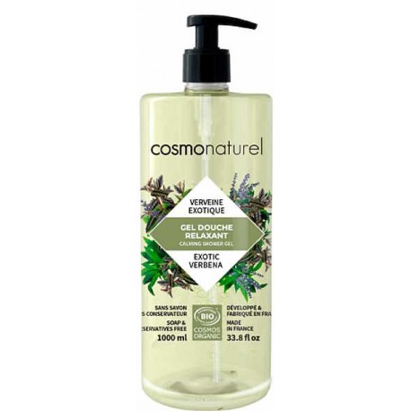 Gel douche Relaxant Verveine exotique 1L Cosmo Naturel Bain douche Bio santé sénior