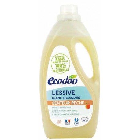 Lessive liquide Blanc et Couleurs senteur pêche 2 Litres Ecodoo Lessive liquide base savon Bio santé sénior