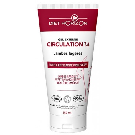 Gel Externe Bio Circulation 14 150ml Diet Horizon 7 actifs de plantes et menthol fraicheur Bio santé sénior