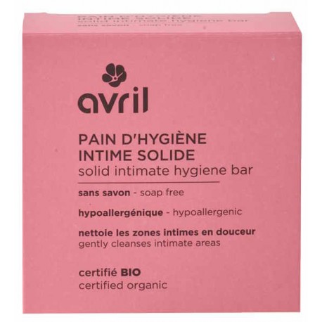 Pain d'hygiène intime solide 110g Avril test dermatologique et gynécologique bio santé sénior hygiène féminine