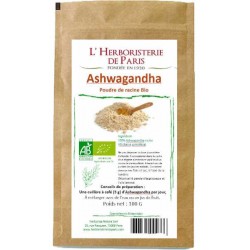 Ashwagandha bio poudre de racine 100gr Herboristerie de Paris stress et relaxation plante adaptogène Bio santé sénior