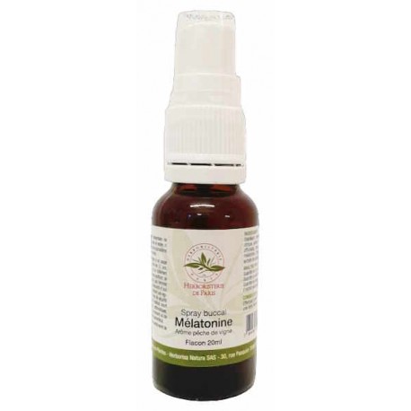 Spray Buccal Mélatonine arôme Pêche de Vigne 20ml Herboristerie de Paris