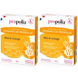 Gommes de Propolis Miel et Orange lot de 2 x 45g Propolia