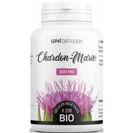 Chardon Marie Bio 200 gélules de 300mg GPH Diffusion confort du foie (Silybum marianum) Bio santé sénior