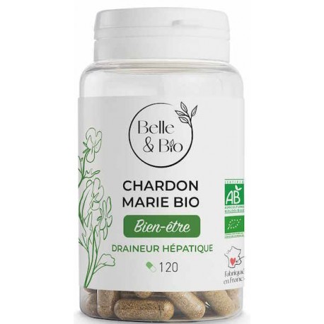 Chardon marie bio 120 gélules Belle et Bio complément alimentaire hépatique bio santé senior