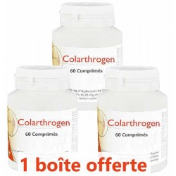 Lot de 3 Colarthrogen Collagène marin Acide hyaluronique 180 comprimés Monapharm Colartrogen Bio santé sénior
