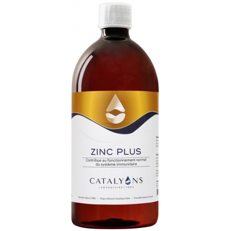 Zinc Plus 1000 ml Catalyons plus concentré en Zinc 10mg par bouchon doseur Bio santé sénior