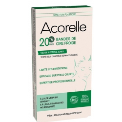 Bandes de cire froide Visage 20 bandes et 4 gratuites Acorelle