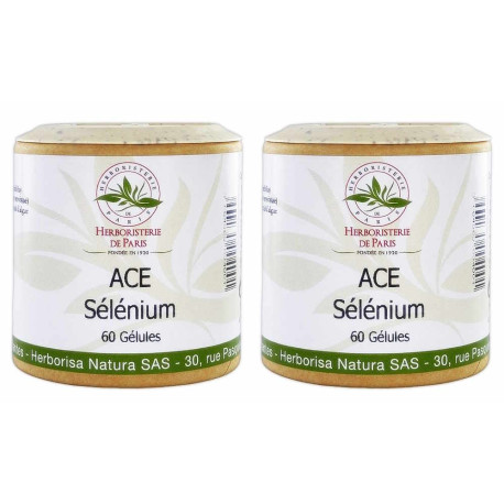 ACE Sélénium Lot de 2 X 60 gélules Herboristerie de Paris anti oxydant contre le stress oxydatif Bio santé sénior