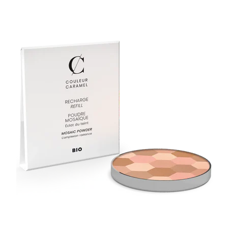 Recharge Poudre mosaique n°232 teint clair Couleur Caramel pour les peaux claires maquillage bio sante senior