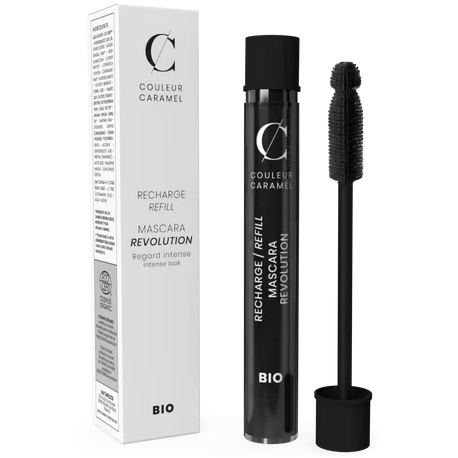 Recharge Mascara Révolution n°91 Extra noir Couleur Caramel allongeant et effet volume Bio santé sénior maquillage
