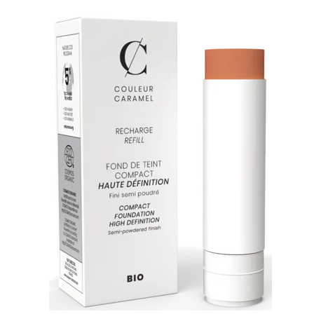Recharge Fond de teint Compact Haute Définition n°13 Beige orangé Couleur Caramel maquillage rapide et moderne bio santé sénior