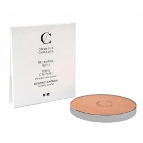 Recharge Terre Caramel No 22 Brun orangé nacré effet bronzé 8.5gr Couleur Caramel maquillage teint bio santé sénior