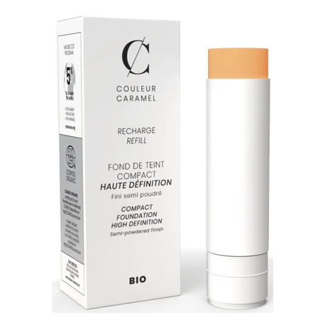 Recharge Fond de teint compact No 12 Beige clair de 9gr Couleur Caramel maquillage minéral Bio santé sénior
