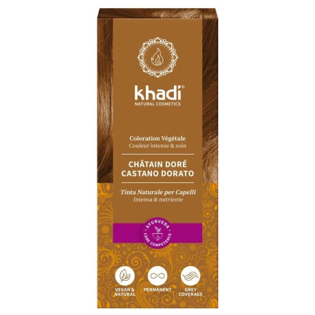 Coloration végétale Chatain doré 100g Khadi