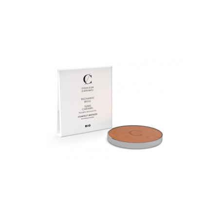 Recharge Terre Caramel No 28 Halé nacré effet bronzé 8.5gr Couleur Caramel teint mat hâlé nacré sublimant Bio santé sénior