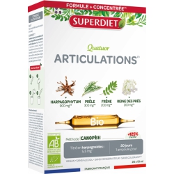 Quatuor Harpagophytum articulations Bio 20 ampoules de 10ml Superdiet Bio santé sénior