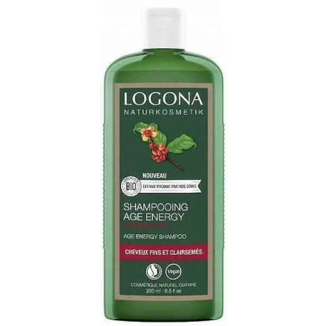 Shampooing Age Energy Caféine bio 250ml Logona cheveux fins et clairsemés Bio santé sénior