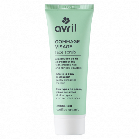 Gommage visage 50 ml Avril Cosmétique Crème exfoliante visage douce perles de riz Bio santé sénior