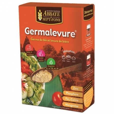 Germalevure à la levure de bière et au germe de blé 250g abbaye des sept fons apport de vitamines B Bio santé sénior